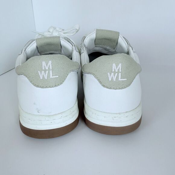 NWOB Madewell Women's Lace Up Court Sneakers in White Leather Size 8 - Picture 11 of 15
